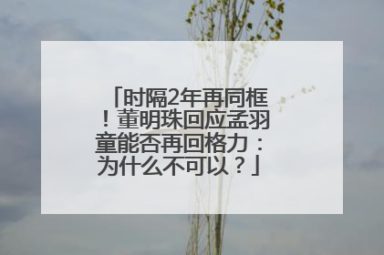 时隔2年再同框！董明珠回应孟羽童能否再回格力：为什么不可以？