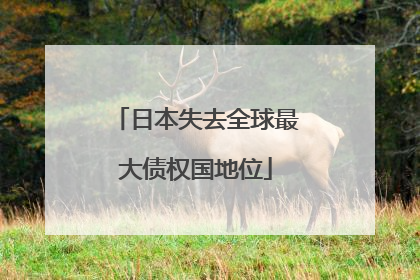日本失去全球最大债权国地位