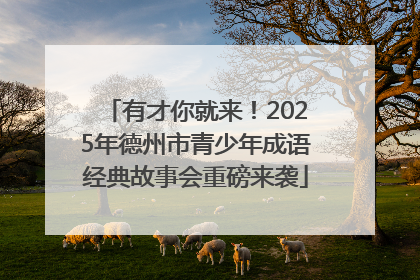有才你就来！2025年德州市青少年成语经典故事会重磅来袭