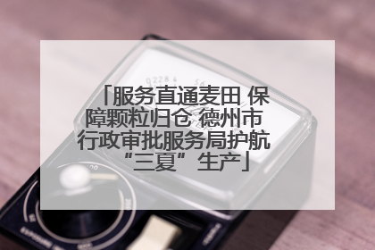服务直通麦田 保障颗粒归仓 德州市行政审批服务局护航“三夏”生产