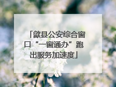 歙县公安综合窗口“一窗通办”跑出服务加速度