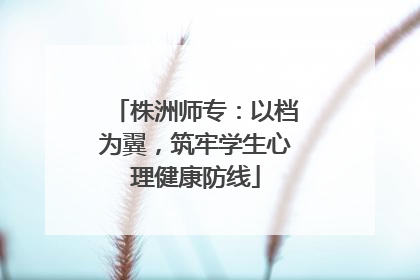 株洲师专：以档为翼，筑牢学生心理健康防线