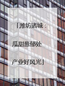 潍坊诸城：瓜甜葱郁处 产业好风光