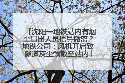 沈阳一地铁站内有烟尘冒出人员捂鼻撤离？地铁公司：风机开启致隧道灰尘飘散至站内