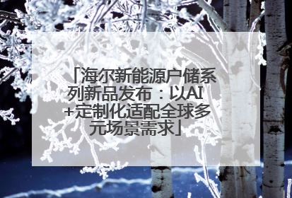 海尔新能源户储系列新品发布：以AI+定制化适配全球多元场景需求