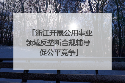 浙江开展公用事业领域反垄断合规辅导 促公平竞争