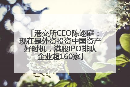 港交所CEO陈翊庭：现在是外资投资中国资产好时机，港股IPO排队企业超160家