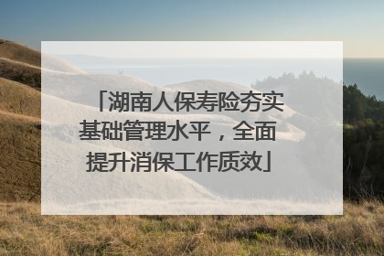 湖南人保寿险夯实基础管理水平，全面提升消保工作质效