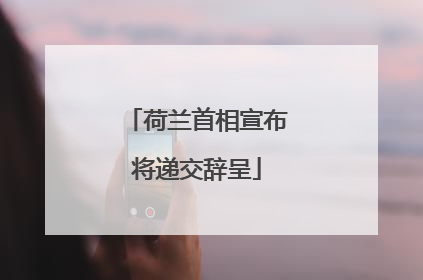 荷兰首相宣布将递交辞呈