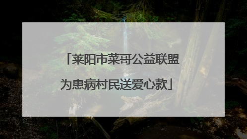 莱阳市菜哥公益联盟为患病村民送爱心款
