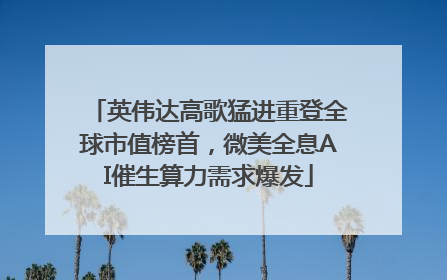 英伟达高歌猛进重登全球市值榜首，微美全息AI催生算力需求爆发