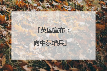 英国宣布：向中东增兵