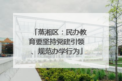 蒸湘区：民办教育要坚持党建引领、规范办学行为