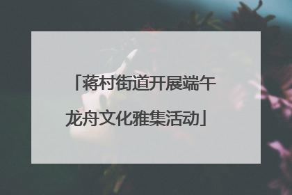 蒋村街道开展端午龙舟文化雅集活动