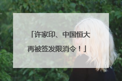许家印、中国恒大再被签发限消令！