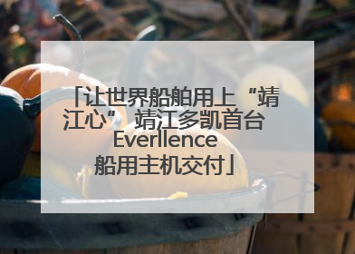 让世界船舶用上“靖江心” 靖江多凯首台Everllence船用主机交付