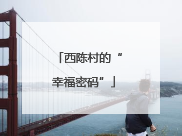 西陈村的“幸福密码”