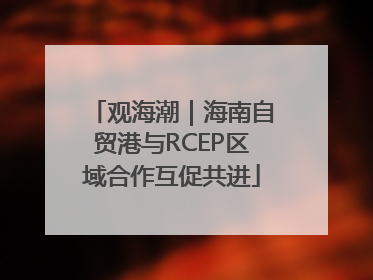 观海潮｜海南自贸港与RCEP区域合作互促共进