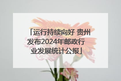 运行持续向好 贵州发布2024年邮政行业发展统计公报