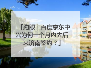 趵眼｜百度京东中兴为何一个月内先后来济南签约？