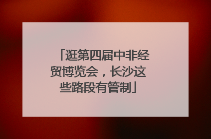 逛第四届中非经贸博览会，长沙这些路段有管制