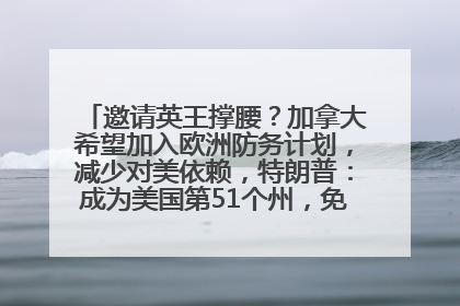 邀请英王撑腰？加拿大希望加入欧洲防务计划，减少对美依赖，特朗普：成为美国第51个州，免费用“金穹”