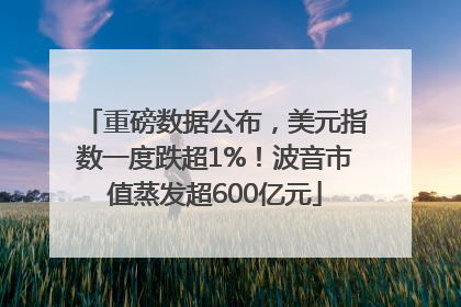 重磅数据公布，美元指数一度跌超1%！波音市值蒸发超600亿元