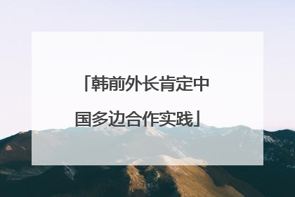 韩前外长肯定中国多边合作实践
