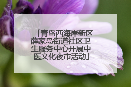 青岛西海岸新区薛家岛街道社区卫生服务中心开展中医文化夜市活动