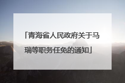 青海省人民政府关于马瑞等职务任免的通知