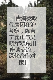 青海党政代表团在沪考察，陈吉宁龚正与吴晓军罗东川座谈交流，深化合作对接
