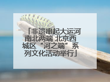 非遗串起大运河南北两端 北京西城区“河之端”系列文化活动举行