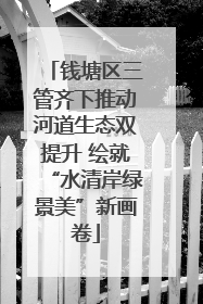 钱塘区三管齐下推动河道生态双提升 绘就“水清岸绿景美”新画卷