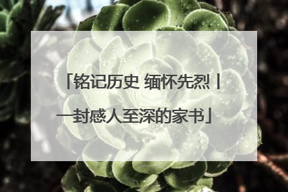 铭记历史 缅怀先烈丨一封感人至深的家书