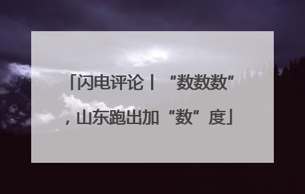 闪电评论丨“数数数”，山东跑出加“数”度