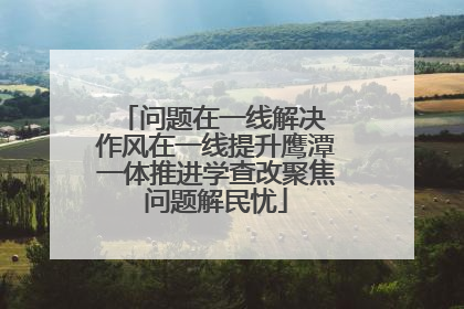 问题在一线解决 作风在一线提升鹰潭一体推进学查改聚焦问题解民忧