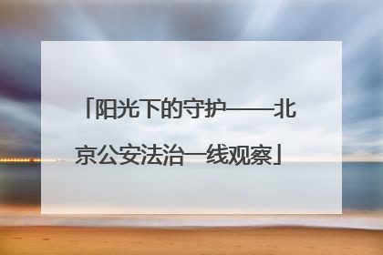 阳光下的守护——北京公安法治一线观察