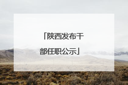 陕西发布干部任职公示