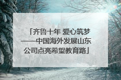 齐鲁十年 爱心筑梦——中国海外发展山东公司点亮希望教育路