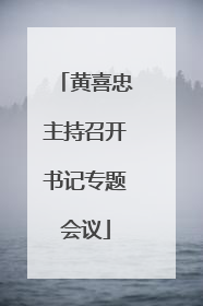 黄喜忠主持召开书记专题会议