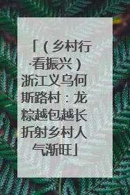 （乡村行·看振兴）浙江义乌何斯路村：龙粽越包越长折射乡村人气渐旺