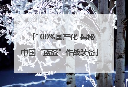 100%国产化 揭秘中国“蓝盔”作战装备