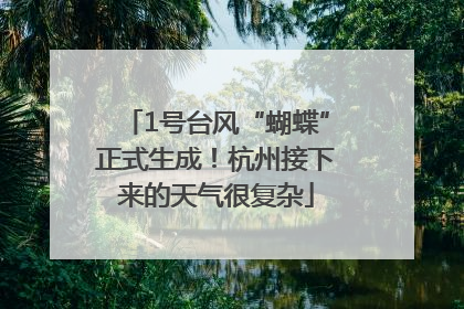 1号台风“蝴蝶”正式生成！杭州接下来的天气很复杂