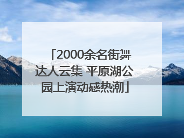 2000余名街舞达人云集 平原湖公园上演动感热潮