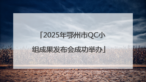 2025年鄂州市QC小组成果发布会成功举办