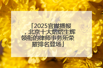 2025官媒播报，北京十大熠熠生辉领衔的律师事务所荣耀排名登场