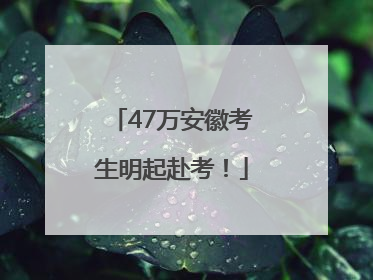 47万安徽考生明起赴考！