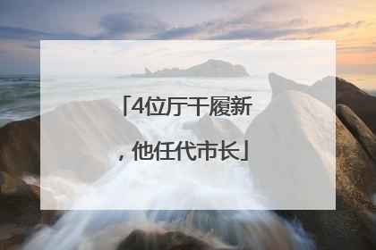 4位厅干履新，他任代市长