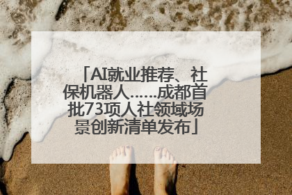 AI就业推荐、社保机器人……成都首批73项人社领域场景创新清单发布